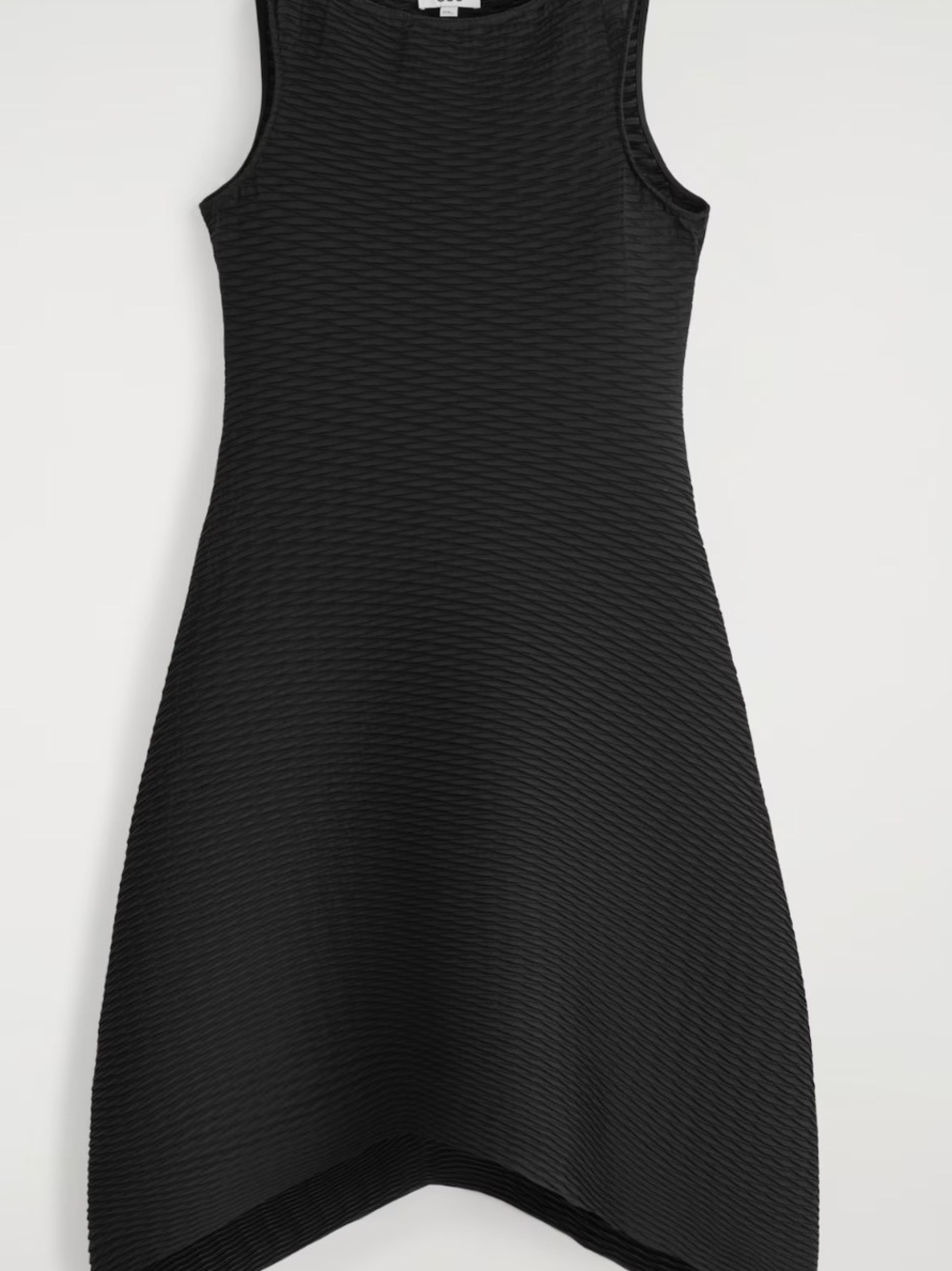 COS Black Voluminous Pleated Textured Midi Dress size 2